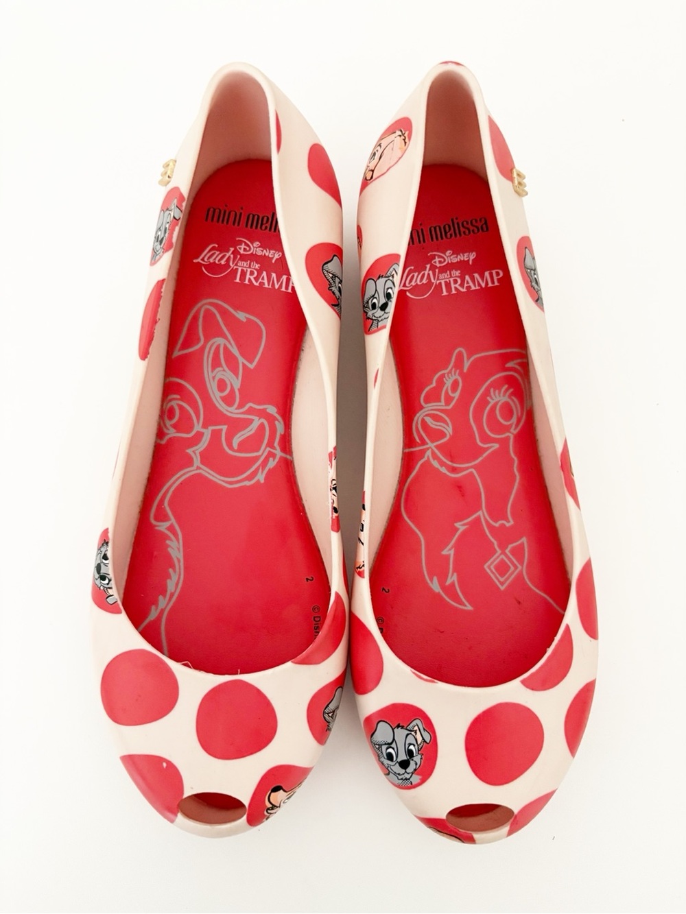 Mini Melissa Ultragirl Disney Lady and the Tramp Ballet Flats Size 3 Youth Girls